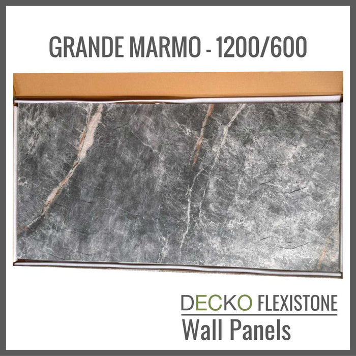 DECKO Flexistone Wall Panels - <b>GRANDE MARMO</b> - Box of 5 serial panels (1200x600mm) <b>3.6sqm</b> coverage