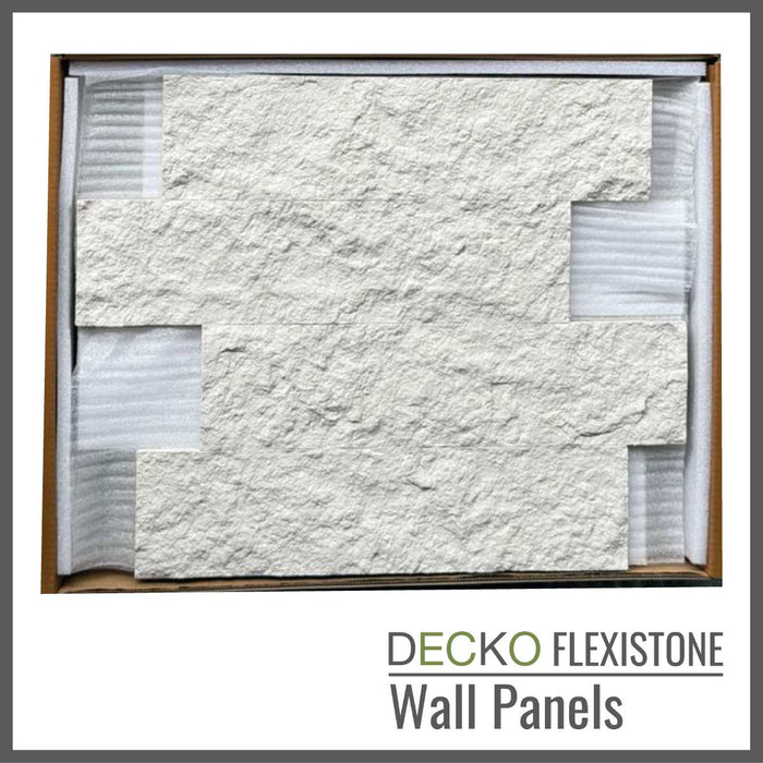 DECKO Flexistone Stone Wall Panels - <b>BRICO NATURALE</b> - Box of 12 Interlocking Peel-and-Stick Panels <b>1.08sqm</b> coverage