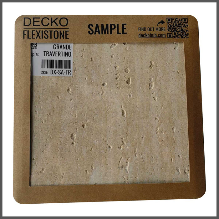 DECKO Flexistone Stone Wall Panels - <b>PIETRA TRAVERTINO</b> - Box of 16 panels (900x300mm) <b>4.32sqm</b> coverage