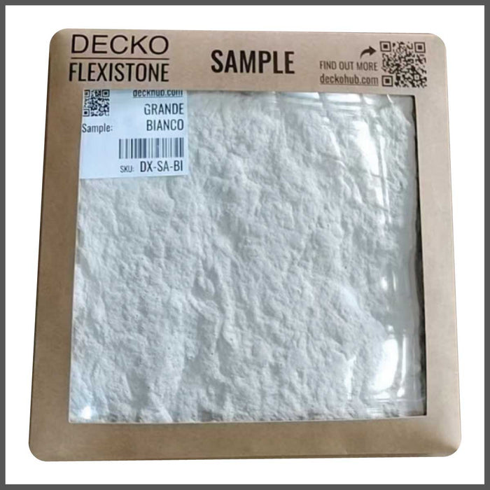DECKO Flexistone Wall Panels - <b>GRANDE BIANCO</b> - Box of 5 serial panels (1200x600mm) <b>3.6sqm</b> coverage