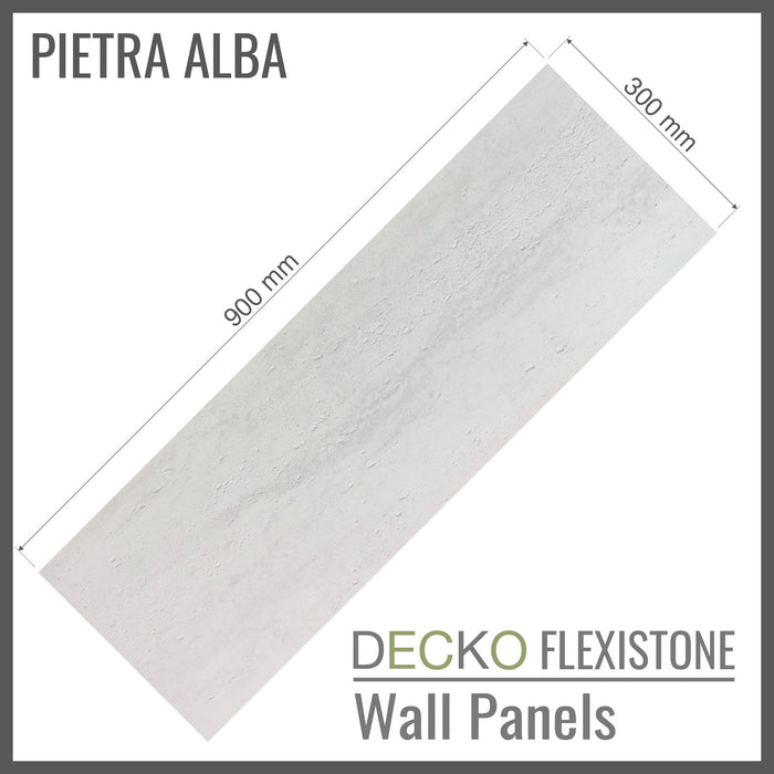 DECKO Flexistone Textured Stone Wall Panels - <b>PIETRA ALBA</b> - Box of 16 panels (900x300mm) <b>4.32sqm</b> coverage