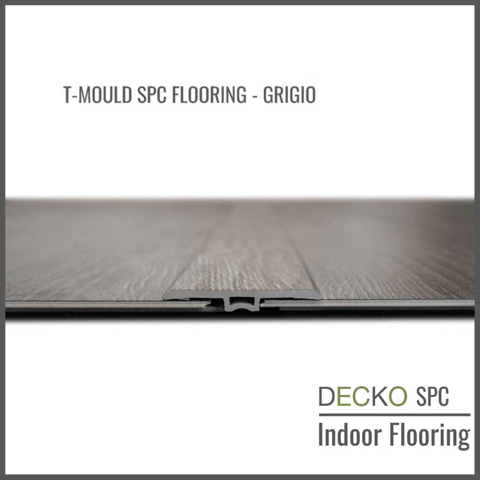 <b>T-Mould Transition Strip</b> - SPC Hybrid Vinyl Plank Flooring - | DECKO - 1220 mm long piece