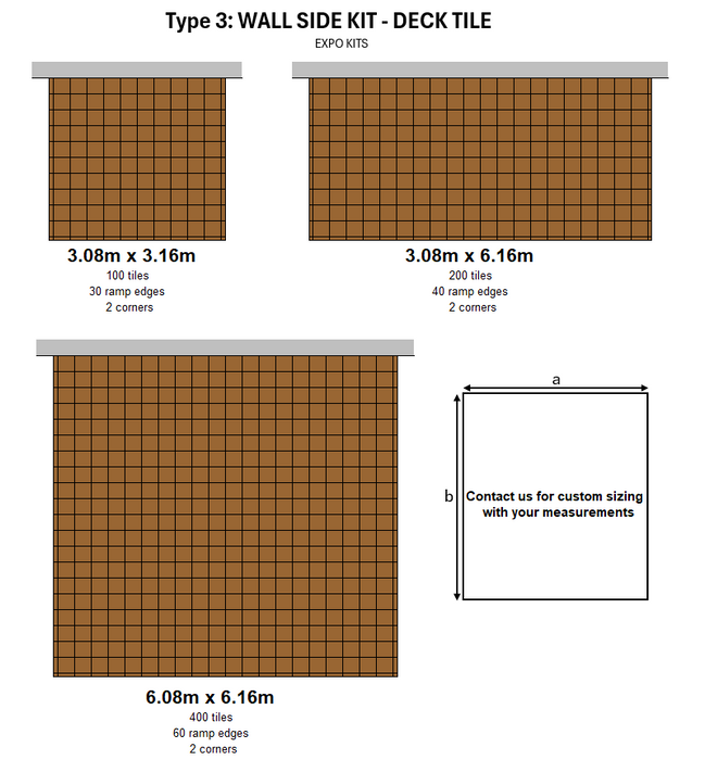 DECKO Tiles <b>Expo Kits</b> - Choose from standard sizes or create a custom-sized order tailored to your needs!