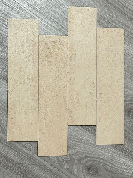 DECKO Flexistone Textured Stone Wall Panels - BRICO TRAVERTINO - Box of 12 Interlocking Peel-and-Stick Panels