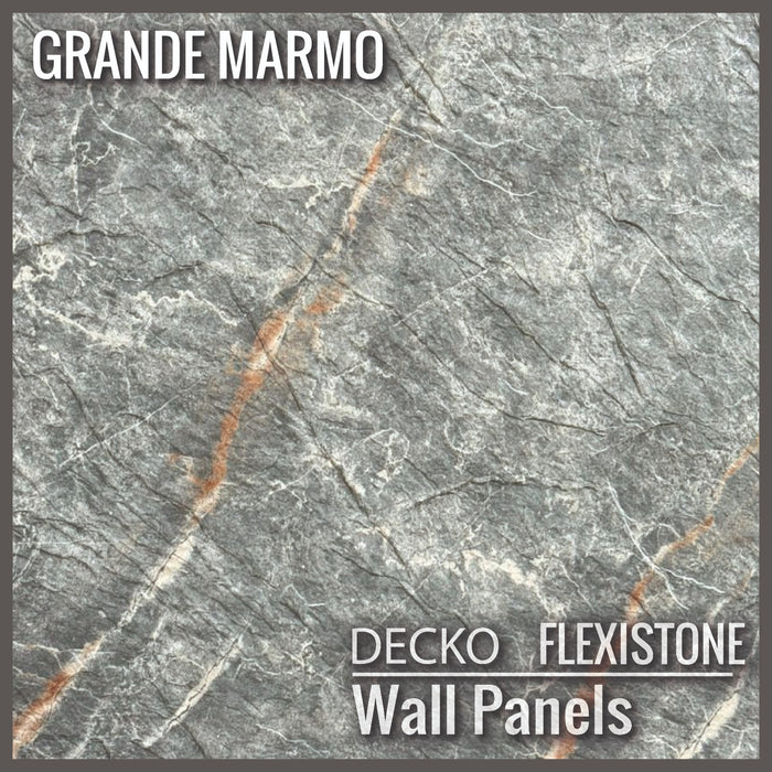 DECKO Flexistone Stone Wall Panels - <b>GRANDE MARMO</b> - Box of 5 1200x600mm Panels