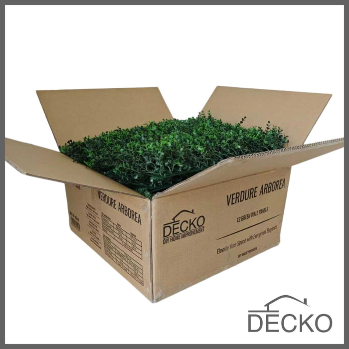 Artificial Plants Green Wall Panel - ARBOREA - Box of 12 panels - 500x500mm | DECKO VERDURE (3 m² /Box)