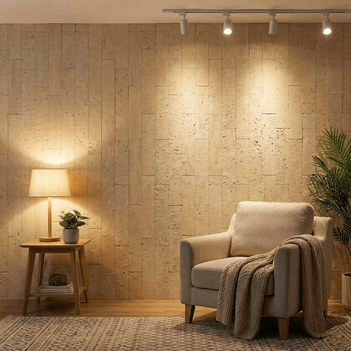 Flexible 3D Stone Wall Panel Sample - BRICO TRAVERTINO | DECKO Flexistone - Free Shipping