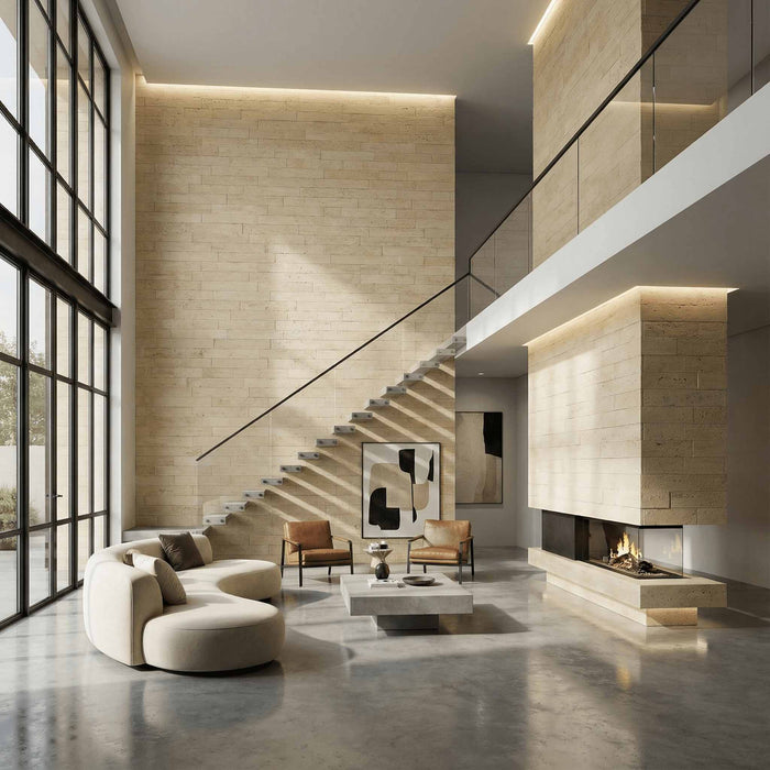 Flexible 3D Stone Wall Panel Sample - BRICO TRAVERTINO | DECKO Flexistone - Free Shipping