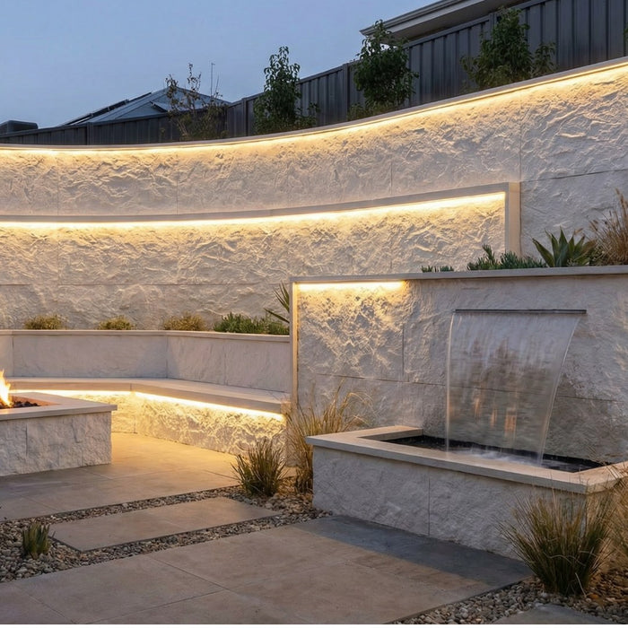 Flexible 3D Stone Wall Panel Sample - GRANDE BIANCO | DECKO Flexistone - Free Shipping