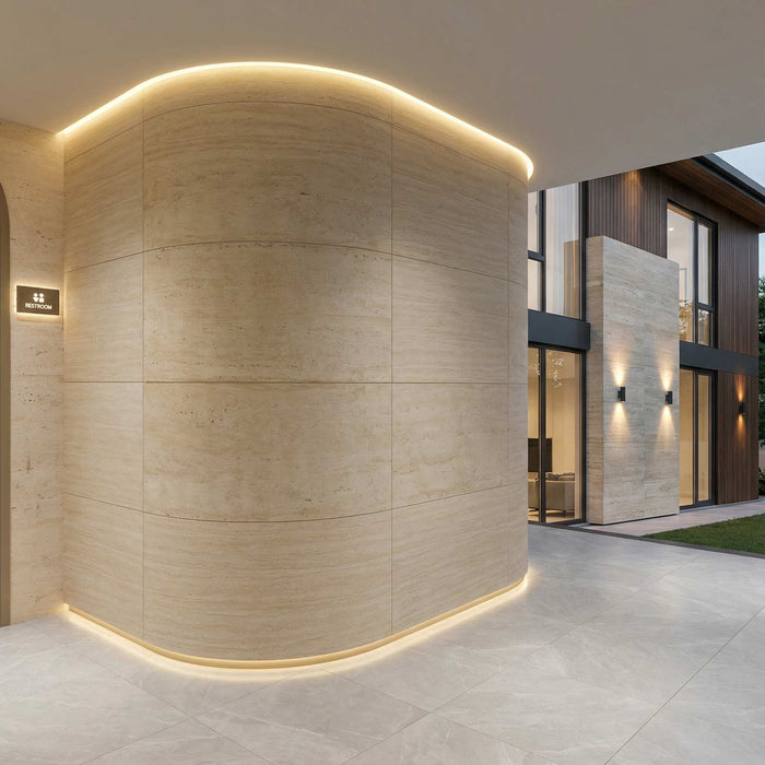 Flexible 3D Stone Wall Panels - <b>PIETRA TRAVERTINO</b> - Box of 16 panels (900x300mm) <b>4.32m<sup>2</sup></b> coverage | DECKO Flexistone