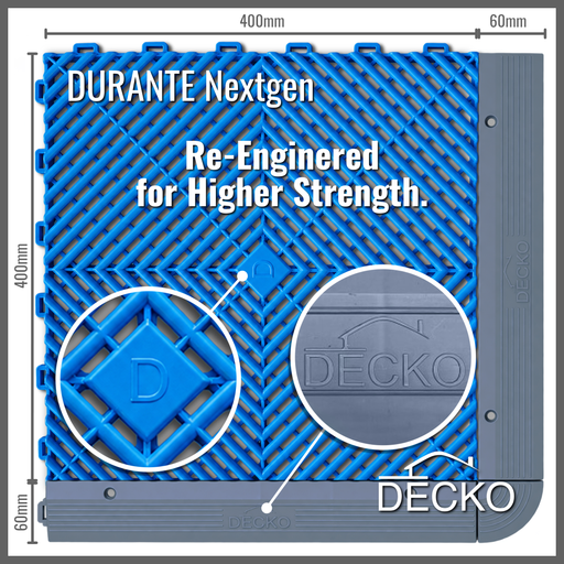 DECKO Durante Nextgen garage tile with ramp edge - Blue