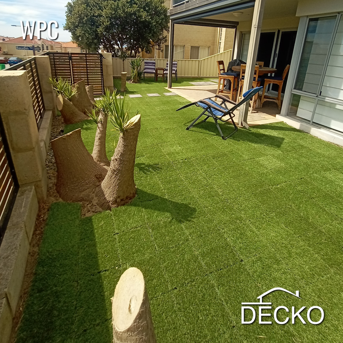 Artificial Grass Tiles - Premium Interlocking Turf | DECKO (300x300x20mm)
