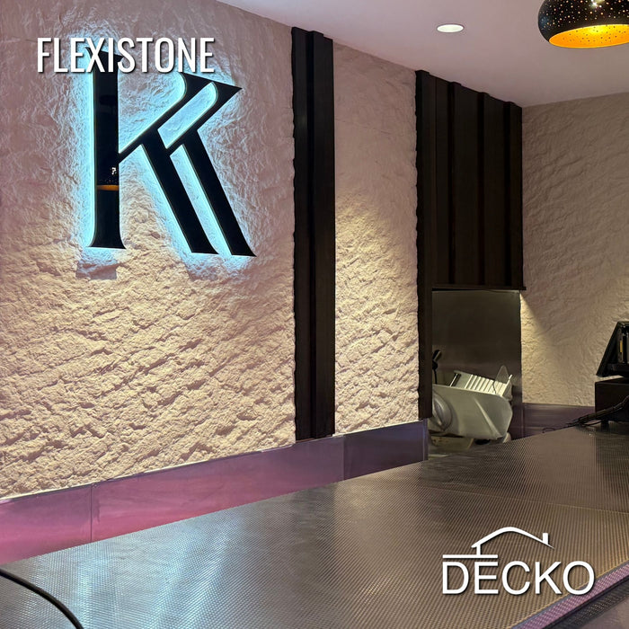 Flexible 3D Stone Wall Panel Sample - GRANDE BIANCO | DECKO Flexistone - Free Shipping
