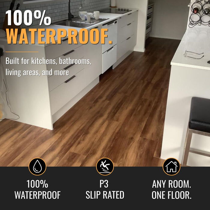 SPC Hybrid Vinyl Plank Flooring - CHIARA Herringbone - Waterproof Stone Plastic Composite | DECKO (1.64 m² box)