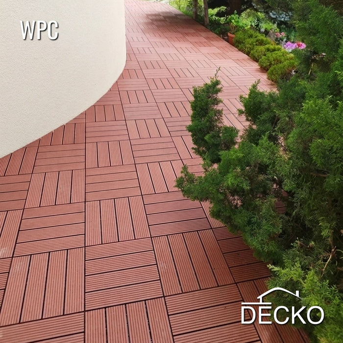Deck Tiles - Premium WPC Interlocking - BROWN | DECKO (300x300x20mm)