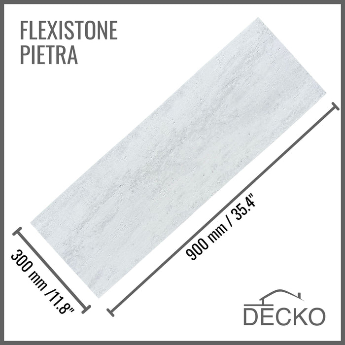 Flexible 3D Stone Wall Panels - PIETRA ALBA - Box of 16 panels (900x300mm) 4.32m² coverage | DECKO Flexistone