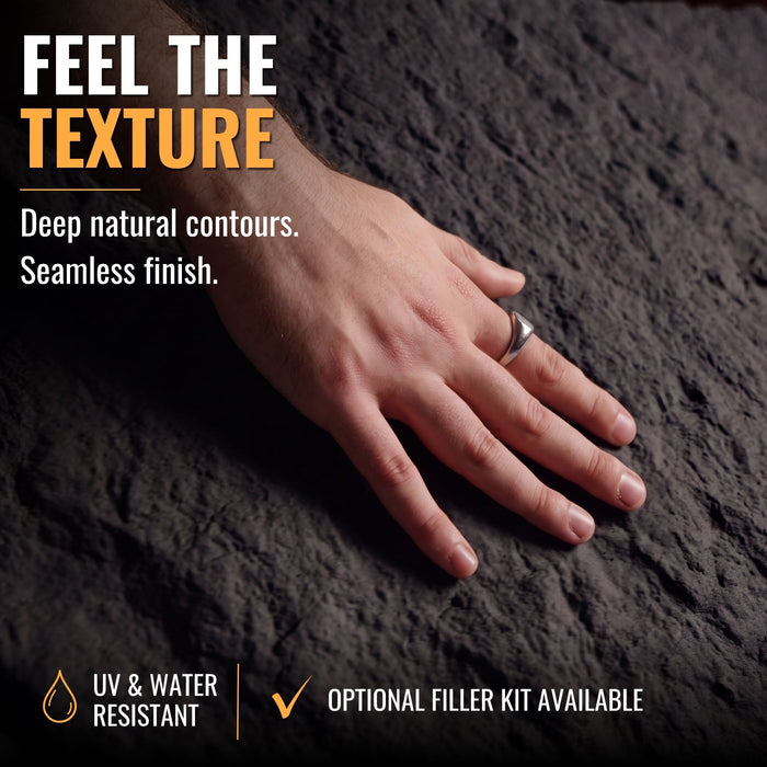 Flexible 3D Stone Wall Panel Sample - GRANDE NERO | DECKO Flexistone - Free Shipping