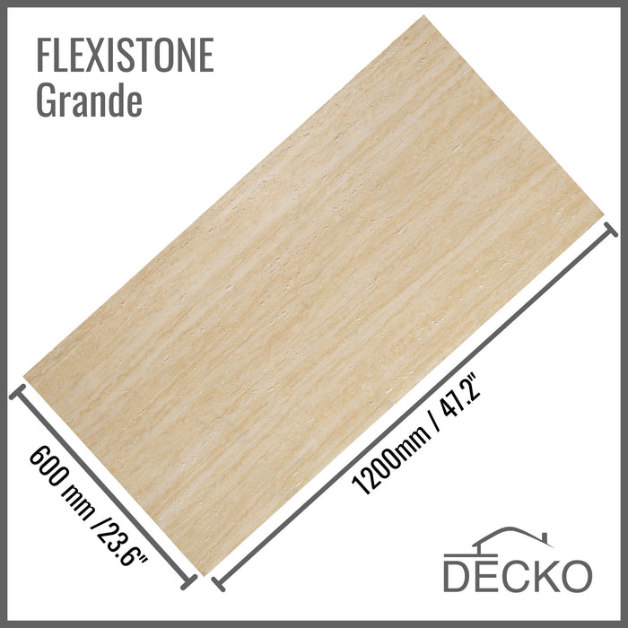 Flexible 3D Stone Wall Panel Sample - TRAVERTINO | DECKO Flexistone - Free Shipping
