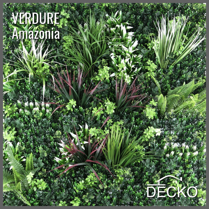 Artificial Plants Green Wall Panel - AMAZONIA - 1000x1000mm | DECKO VERDURE (1 m² panel)