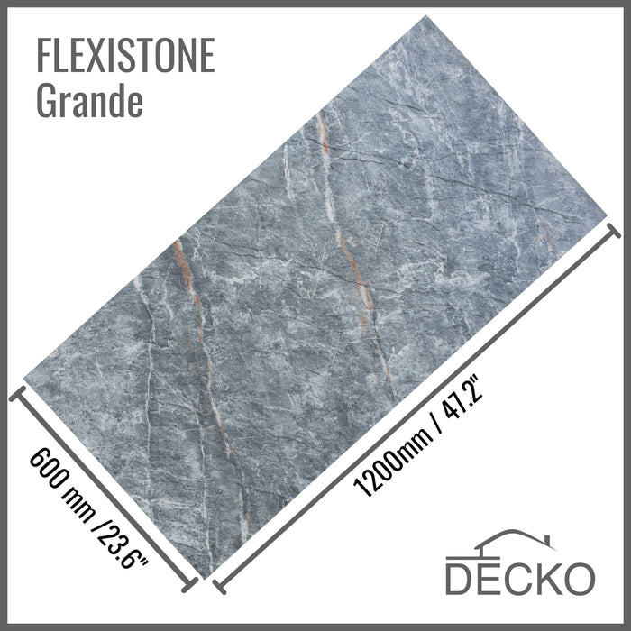 Flexible 3D Stone Wall Panels - GRANDE MARMO - Box of 5 serial panels (1200x600mm) 3.6m² coverage | DECKO Flexistone