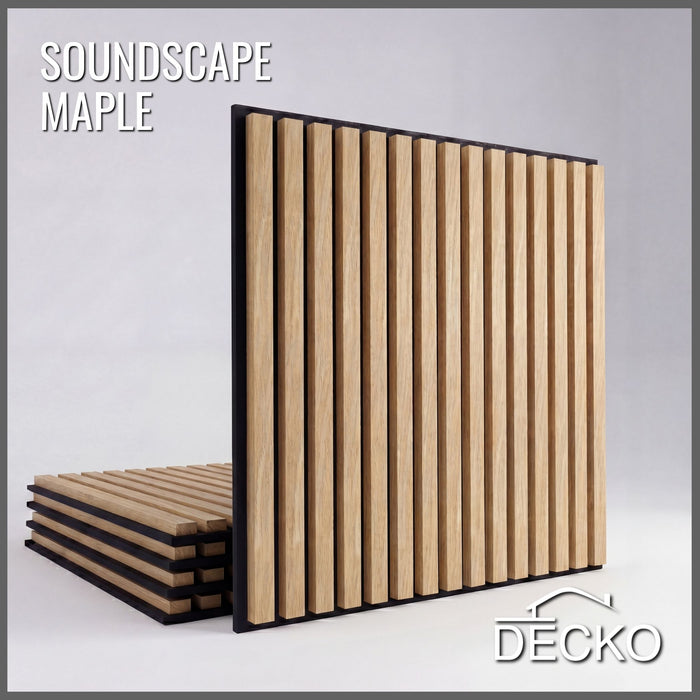 Acoustic Sound Dampening Wall Panels - <b>MAPLE Square</b> - box of 5 panels (600x600mm) <b>1.8 m<sup>2</sup></b> coverage | DECKO SOUNDSCAPE