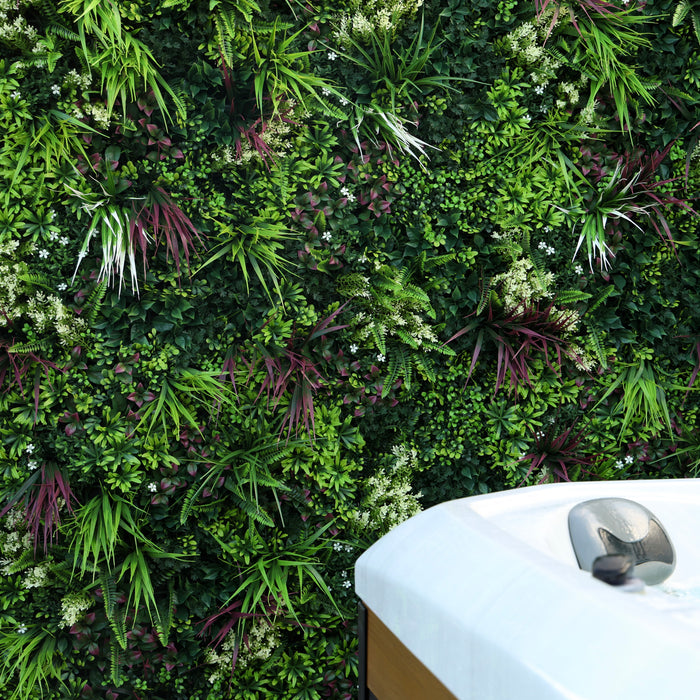 Artificial Plants Green Wall Panel - TROPICAL - 1000x1000mm | DECKO VERDURE (1 m² panel)