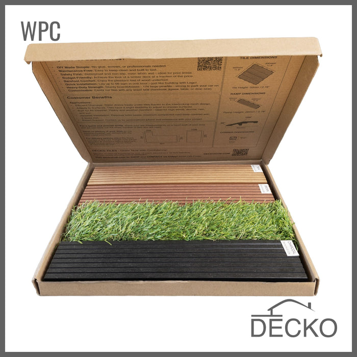 Deck Tile Sample - Full Size - Premium WPC Interlocking | DECKO - with Free Delivery