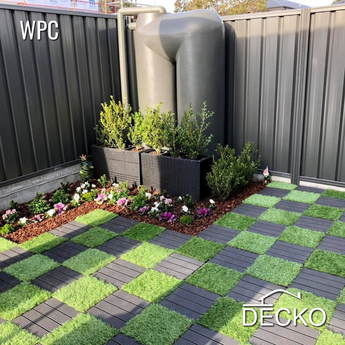 Artificial Grass Tiles - Premium Interlocking Turf | DECKO (300x300x20mm)