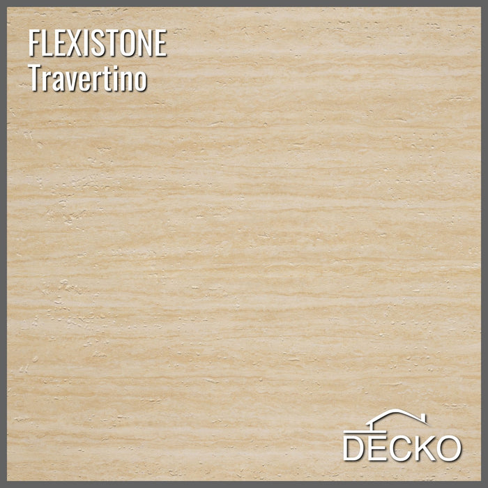 Flexible 3D Stone Wall Panels - GRANDE TRAVERTINO GOLD - Box of 6 panels (1200x600mm) 4.32m² coverage | DECKO Flexistone