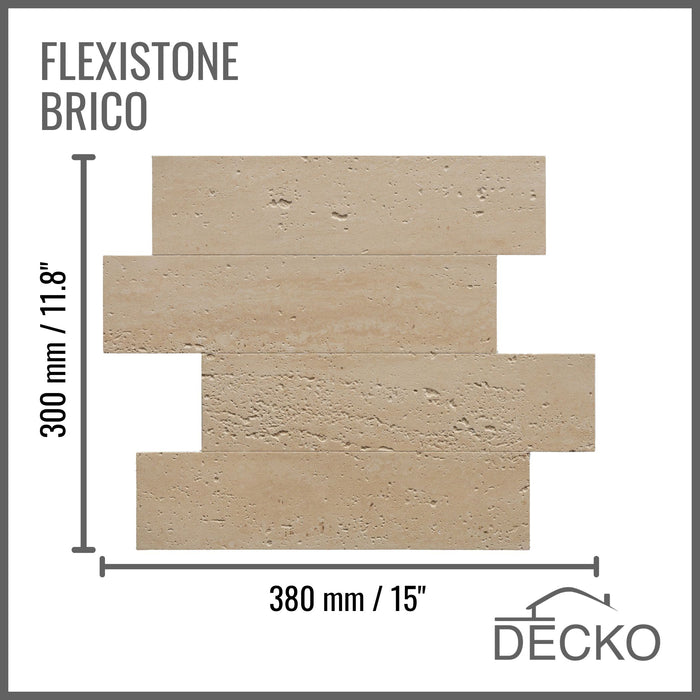 Flexible 3D Stone Wall Panel Sample - BRICO TRAVERTINO | DECKO Flexistone - Free Shipping