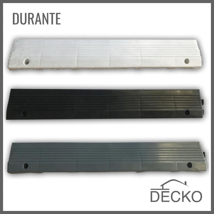 Garage Tile Ramp Edge for Interlocking PP Flooring - High End Polypropylene | 100% Recyclable | DECKO DURANTE (400x60x 18mm)