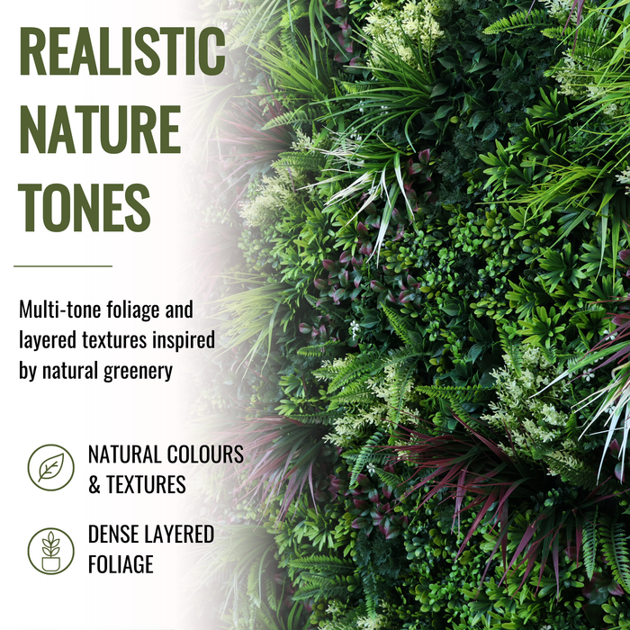 Artificial Plants Green Wall Panel - AMAZONIA - 1000x1000mm | DECKO VERDURE (1 m² panel)