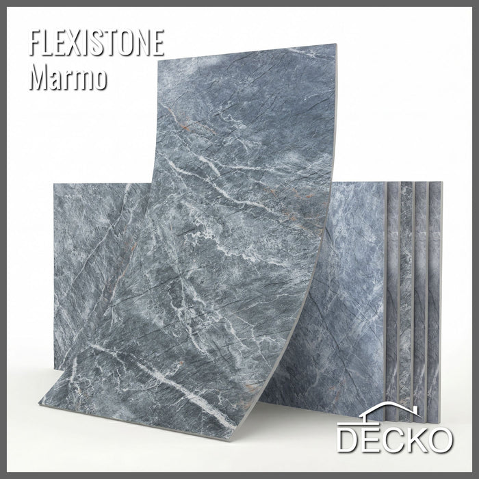 Flexible 3D Stone Wall Panels - GRANDE MARMO - Box of 5 serial panels (1200x600mm) 3.6m² coverage | DECKO Flexistone