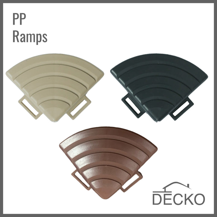 Deck Tiles Corner Ramp Edge for Interlocking PP Flooring | DECKO Lite (60x60x20 mm) - High End Polypropylene | 100% Recyclable