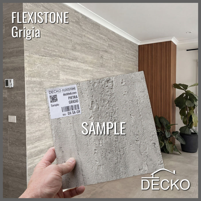 Flexible 3D Stone Wall Panel Sample - PIETRA GRIGIA | DECKO Flexistone - Free Shipping