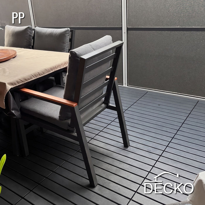 Deck Tiles - GREYSLAT - Interlocking PP Flooring - High End Polypropylene | 100% Recyclable | DECKO Lite (608x304x20 mm tile)