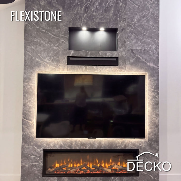 Flexible 3D Stone Wall Panels - GRANDE MARMO - Box of 5 serial panels (1200x600mm) 3.6m² coverage | DECKO Flexistone