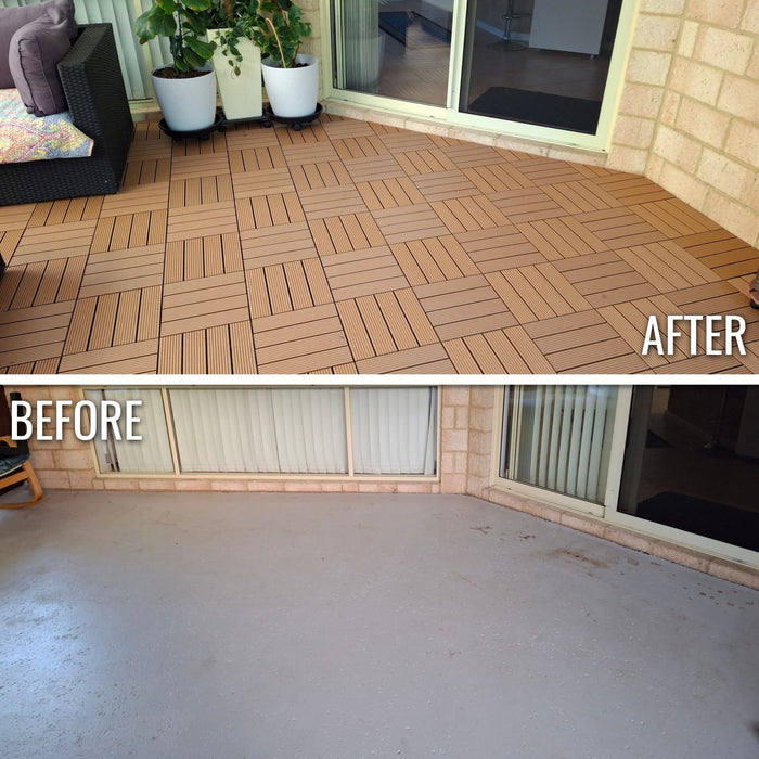 Deck Tile Sample - Full Size - Premium WPC Interlocking | DECKO - with Free Delivery