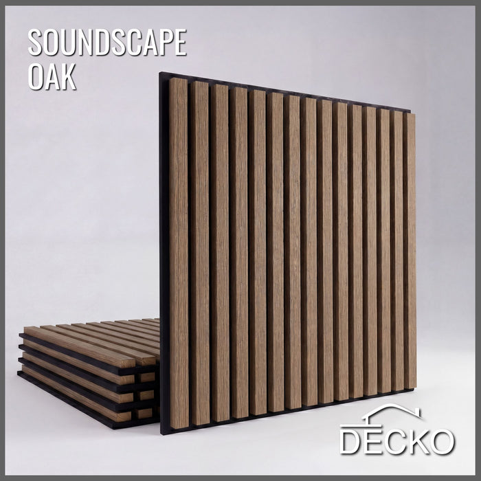 Acoustic Sound Dampening Wall Panels - <b>OAK Square</b> - box of 5 panels (600x600mm) <b>1.8 m<sup>2</sup></b> coverage | DECKO SOUNDSCAPE