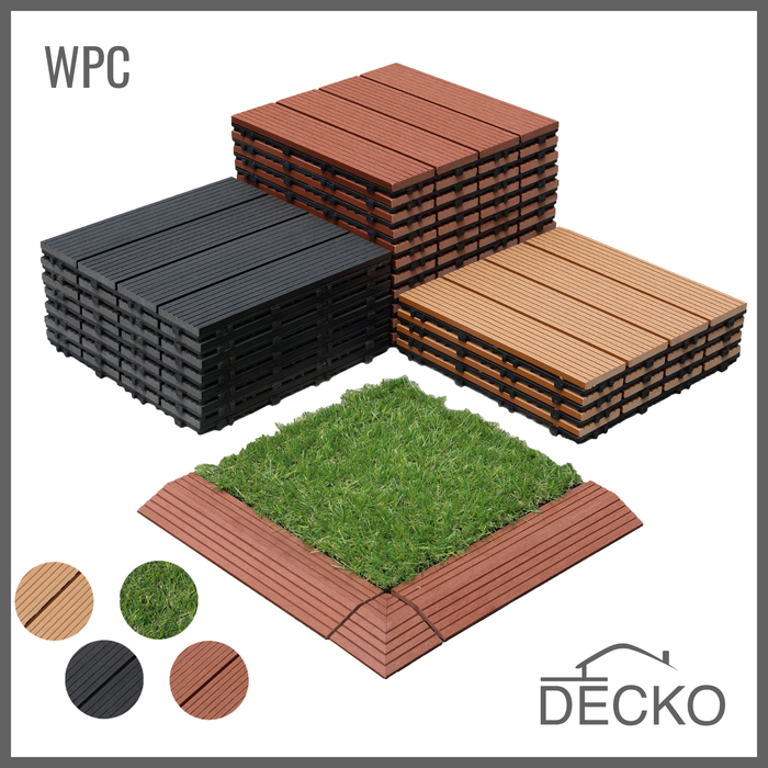 Deck Tiles - Premium WPC Interlocking | DECKO (300x300x20mm) - select colour