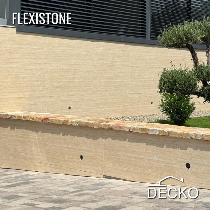 Flexible 3D Stone Wall Panel Sample - TRAVERTINO | DECKO Flexistone - Free Shipping
