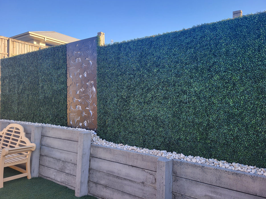 Artificial Plants Green Wall Panel - EVERGREEN - Box of 12 panels - 500x500mm | DECKO VERDURE (3 m² /Box)