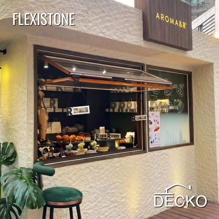 Flexible 3D Stone Wall Panels - GRANDE BIANCO - Box of 5 serial panels (1200x600mm) 3.6m² coverage | DECKO Flexistone