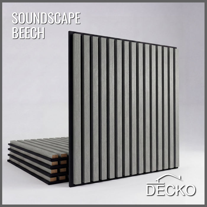 Acoustic Sound Dampening Wall Panels - <b>BEECH Square</b> - box of 5 panels (600x600mm) <b>1.8 m<sup>2</sup></b> coverage | DECKO SOUNDSCAPE