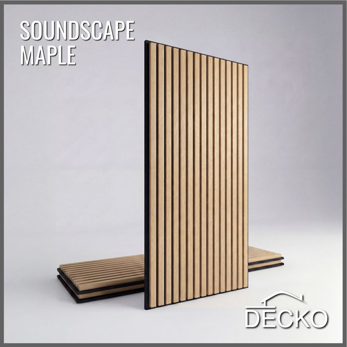Acoustic Sound Dampening Wall Panels - <b>MAPLE Long</b> - box of 3 panels (1200x600mm) <b>2.16 m<sup>2</sup></b> coverage | DECKO SOUNDSCAPE