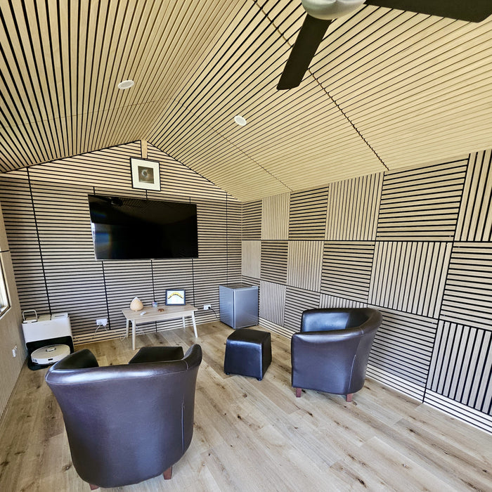 Acoustic Sound Dampening Wall Panels - <b>MAPLE Square</b> - box of 5 panels (600x600mm) <b>1.8 m<sup>2</sup></b> coverage | DECKO SOUNDSCAPE