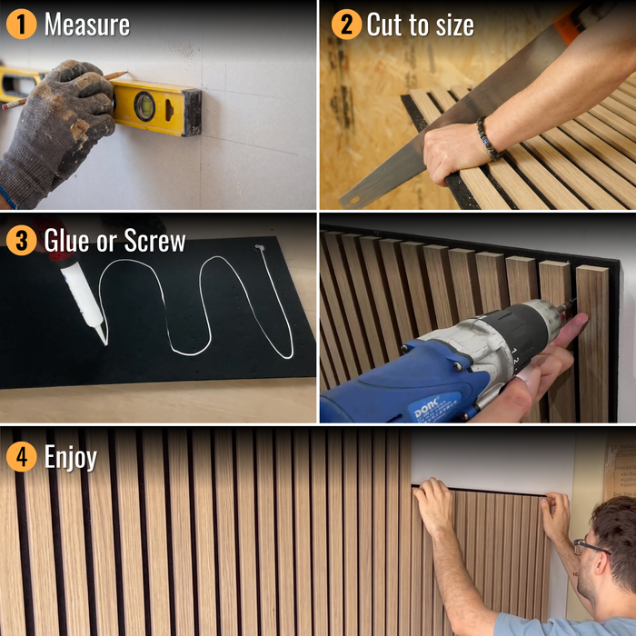 Acoustic Sound Dampening Wall Panels - <b>OAK Long</b> - box of 3 panels (1200x600mm) <b>2.16 m<sup>2</sup></b> coverage | DECKO SOUNDSCAPE