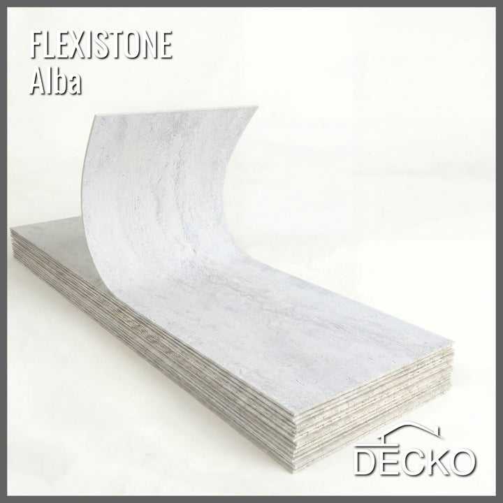 Flexible 3D Stone Wall Panels - PIETRA ALBA - Box of 16 panels (900x300mm) 4.32m² coverage | DECKO Flexistone
