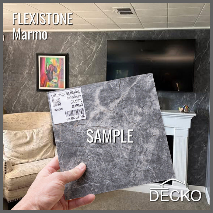 Flexible 3D Stone Wall Panel Sample - GRANDE MARMO | DECKO Flexistone - Free Shipping