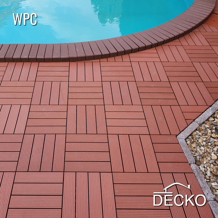 Deck Tiles - Premium WPC Interlocking - BROWN | DECKO (300x300x20mm)